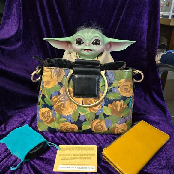 Patricia Nash Empoli Satchel in Blue Sky Rose & Nash Wallet - Picture 3 of 10